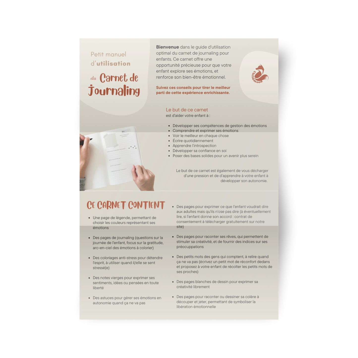Petit guide d'utilisation optimale de Moody, le carnet de Journaling